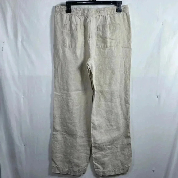 Talbots 100% Linen Wide Leg, Beige Size 8 Coastal, Lagenlook Pants. - Picture 3 of 10